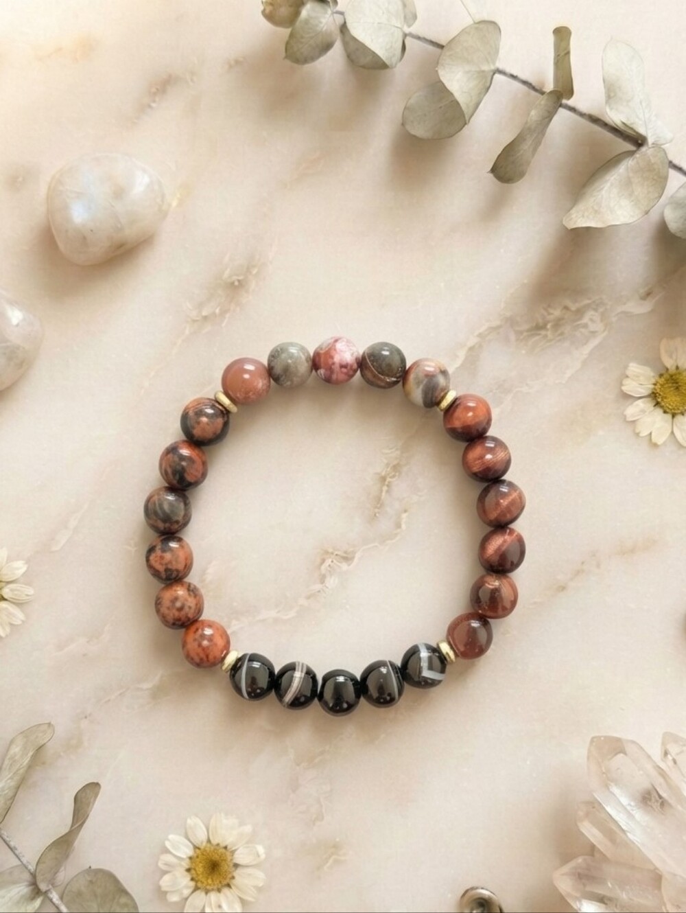 Agate/Obsidian/Tiger's Eye Bracelet